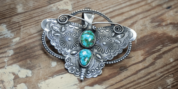 DALLAS SONORAN GOLD TURQUOISE BUTTERFLY PENDANT