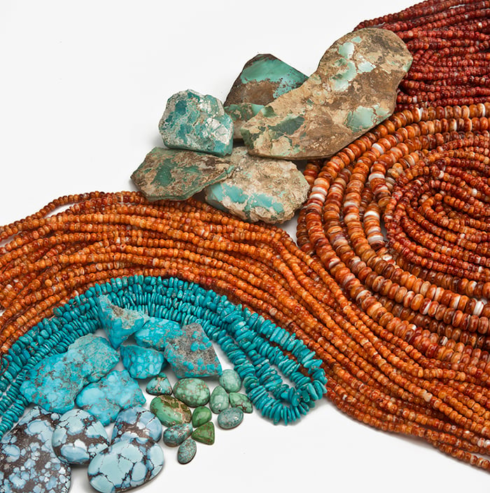 North American Turquoise, Spiney Oyster Beads, Golden Hills Turquoise