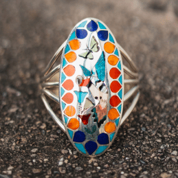 QUINTIN QUAM HUMMINGBIRD INLAY CUFF