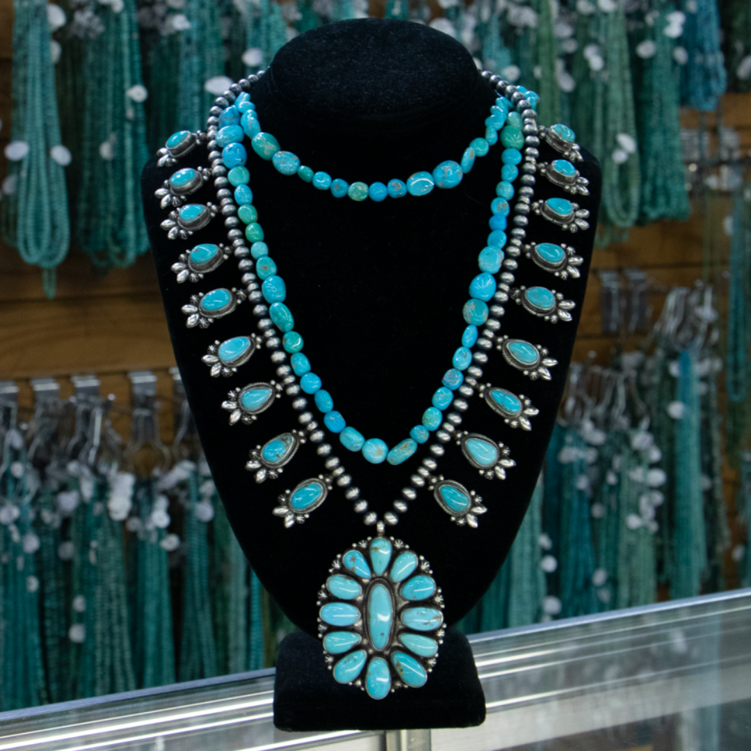 1972 Native American Squash Blossom Necklace