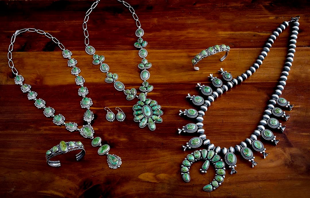 Vintage Turquoise Squash Blossom Necklaces